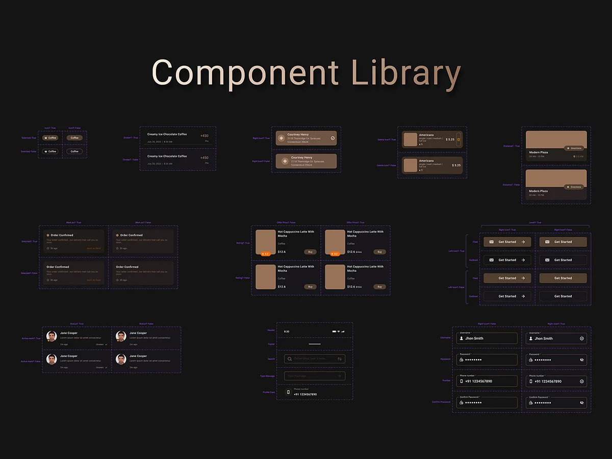 Component Library in Mr. Coffee