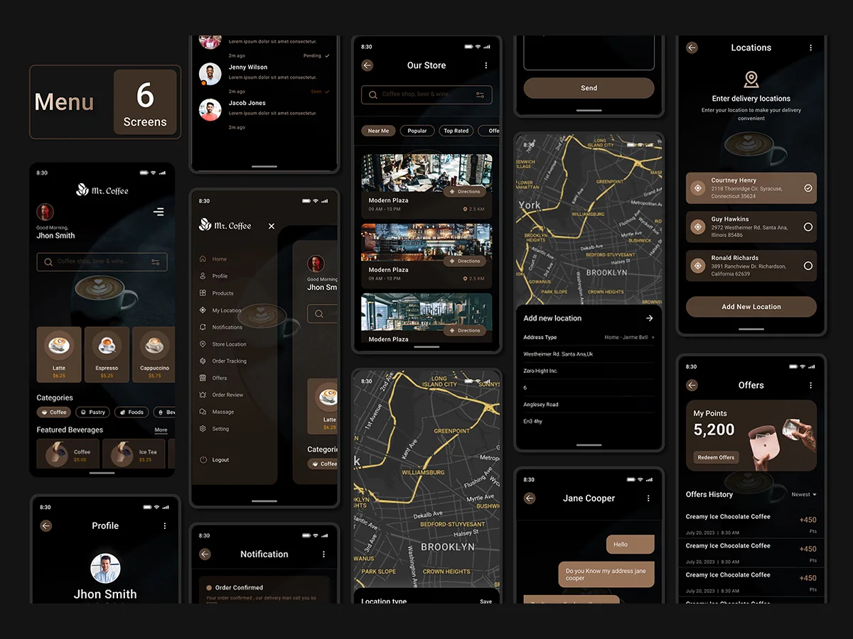 6 Menu Figma UI Templates