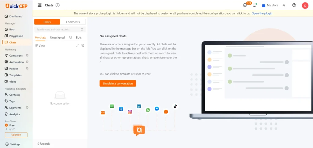 QuickCEP's Omnichannel Live Chat Feature