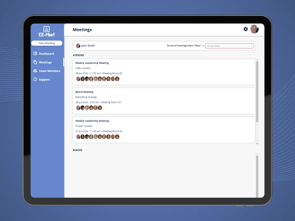 Schedule and Manage meetings using EZ-Meet Information Management Software