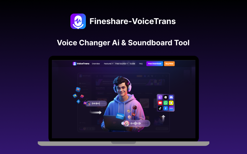 Fineshare: voice changer Ai and soundboard tool feature image