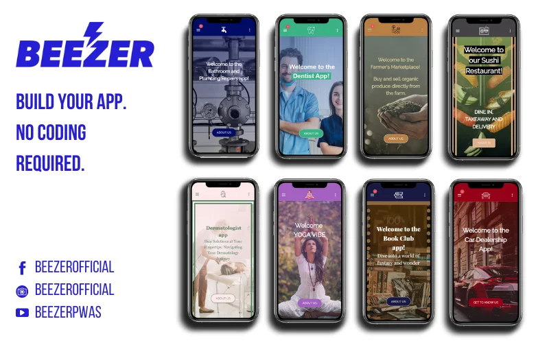 Beezer Main Header Image showcasing interface in mobile phone mockups
