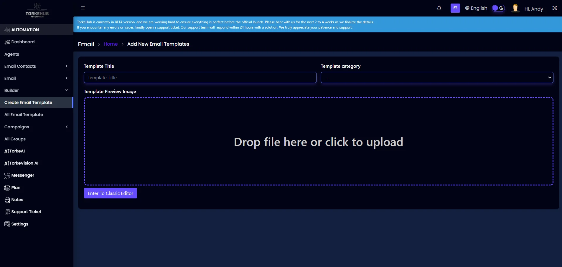 TorkeHub Automation - Automated Email Marketing Email Builder