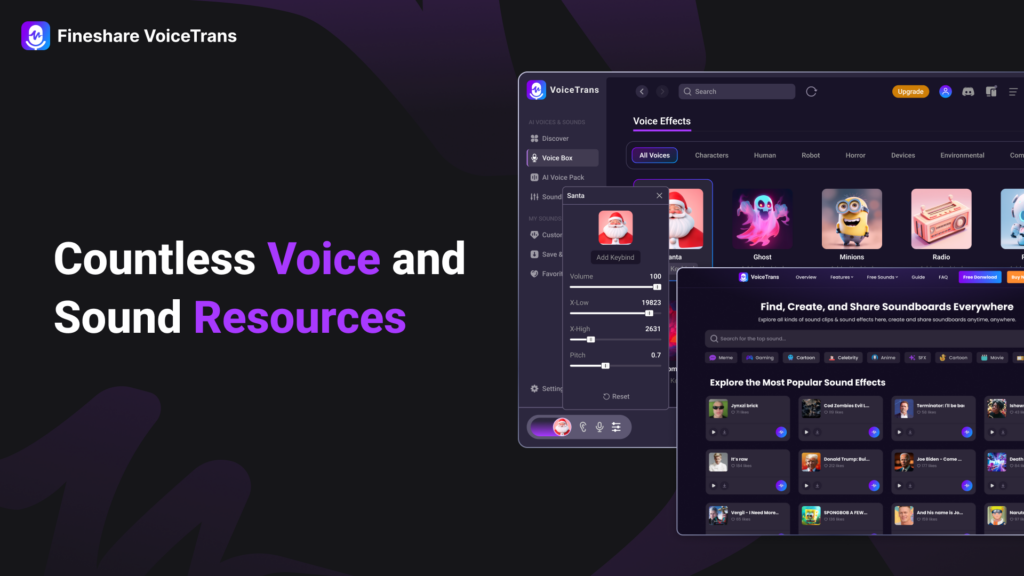 Voice changer AI, voicetrans voice changer findshare soundboard