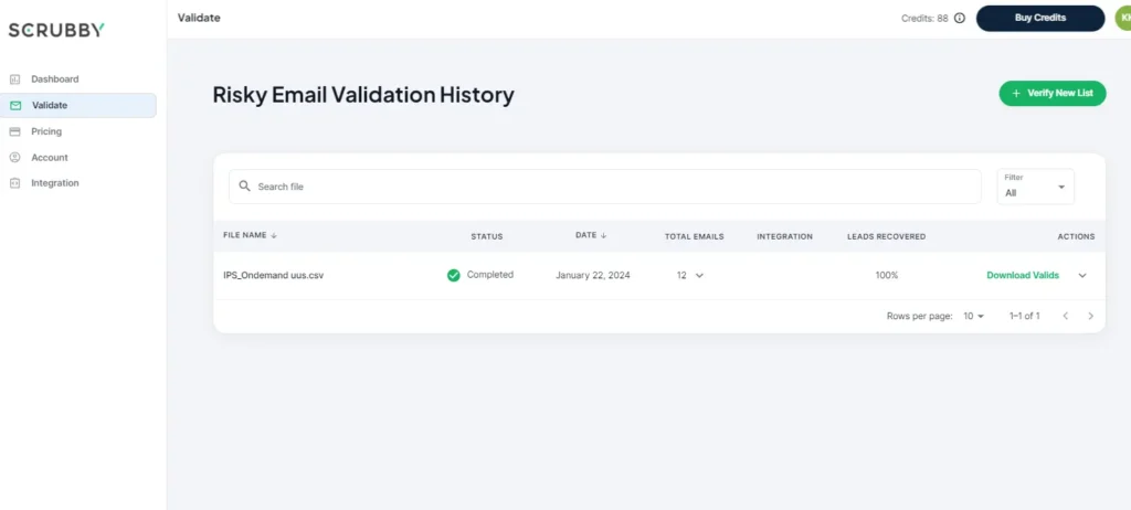 Scrubby Email validator