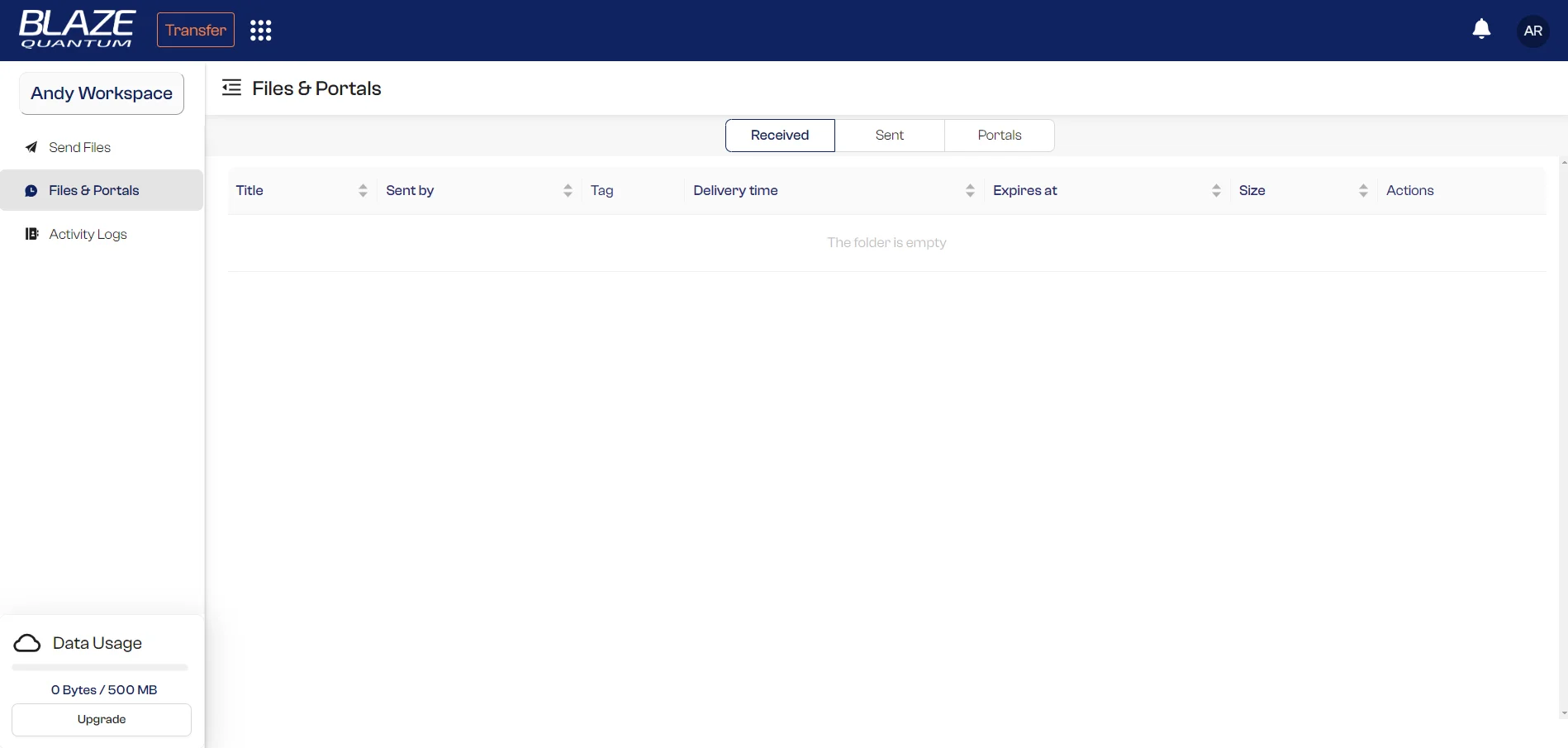 Blaze Quantum - File Sharing Platform, Files and Portals Feature