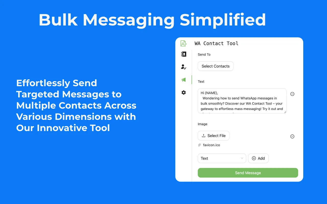 Whatsapp Contact Tool - Bulk Message Sender Feature