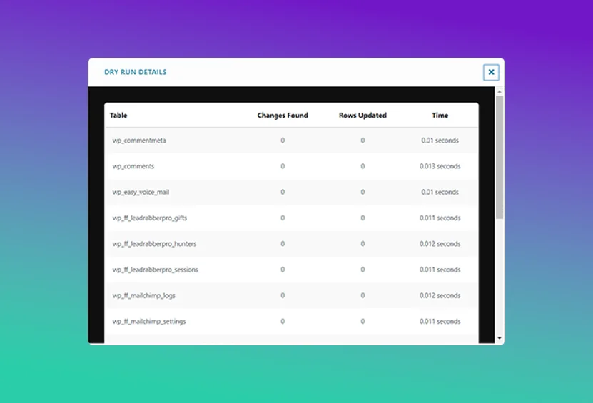 Detailed Reports feature of smart replace tool