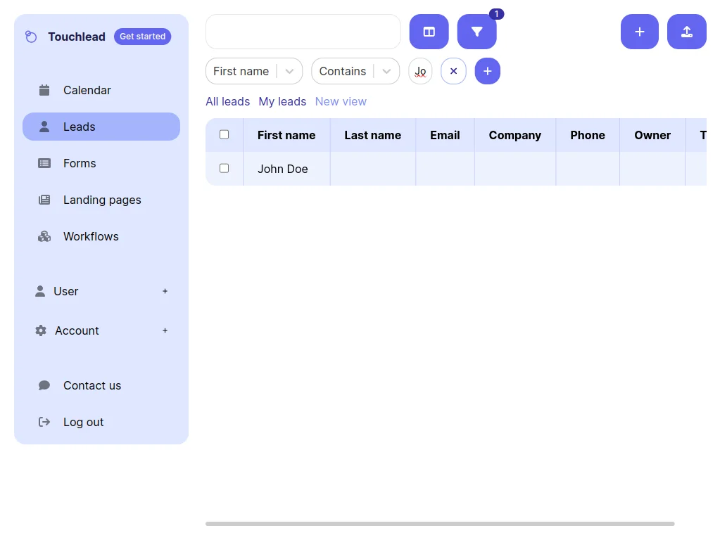 Leads Management - filter leads for optimal organization