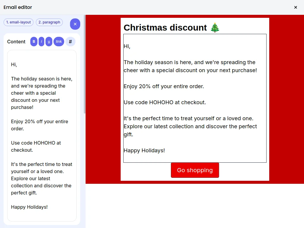 Email Template Designer Feature