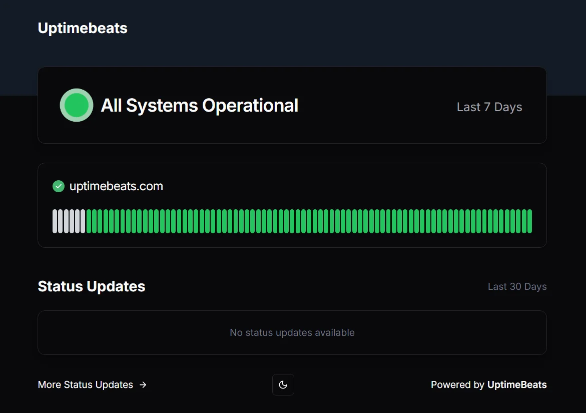 UptimeBeats - Website Uptime Monitoring Tool Receive Status Updates Feature