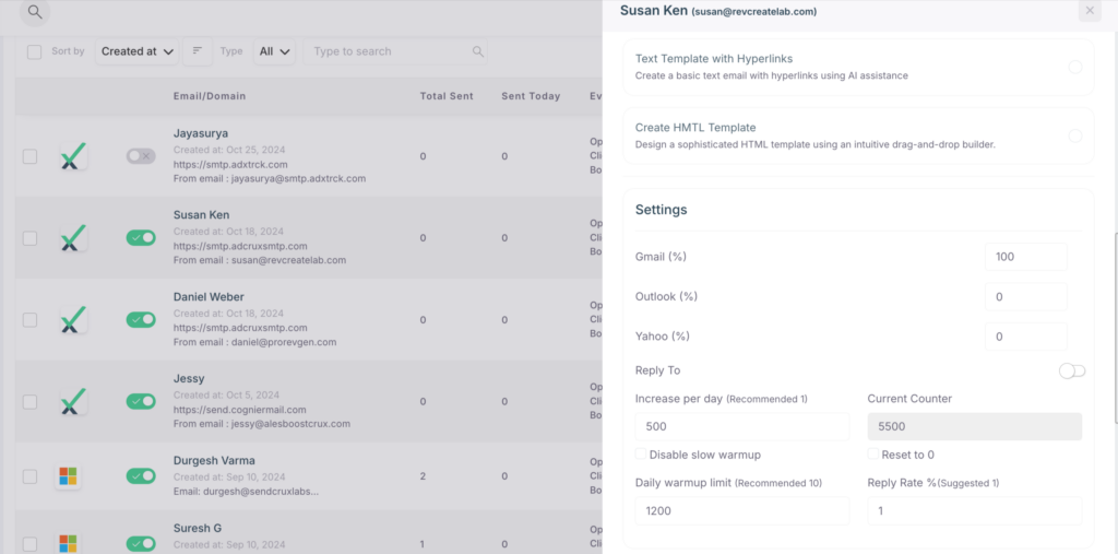 Email Settings Preview
