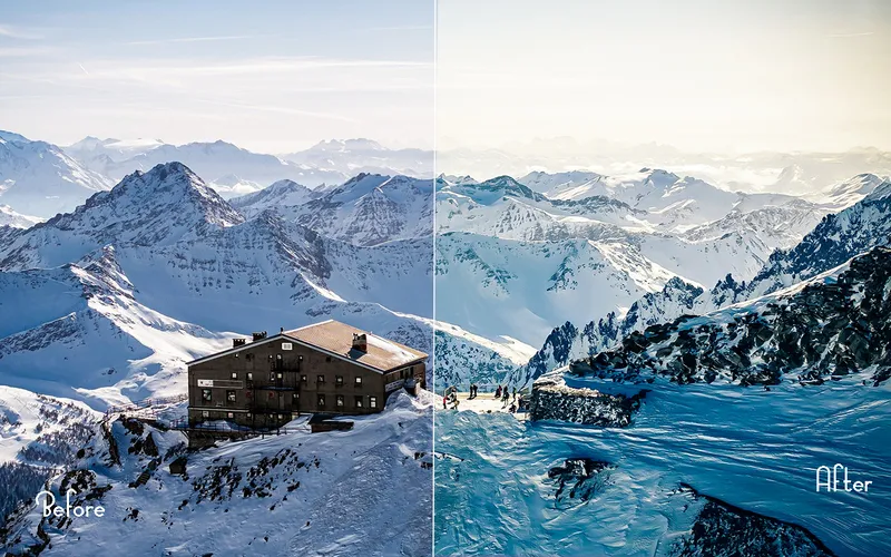 Preview of the PS actions applied on a beautiful image