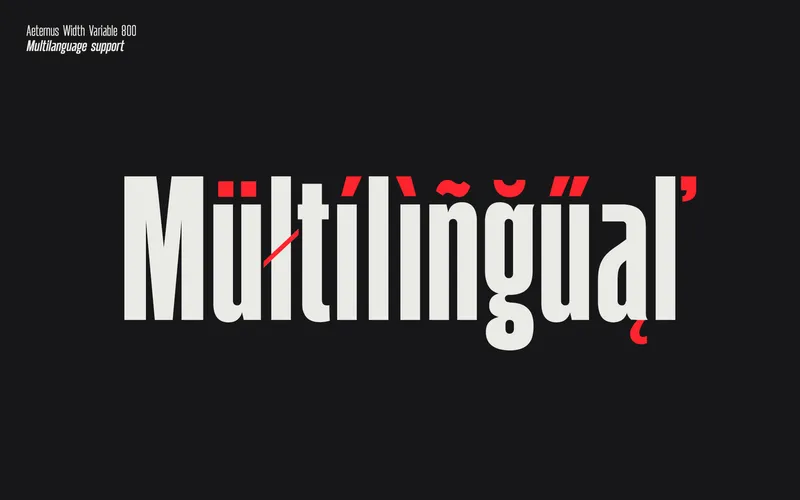 Preview of the multilingual variable font - Aeternus