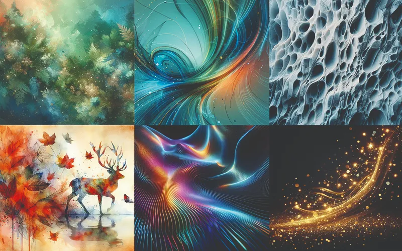 Collage of textures included