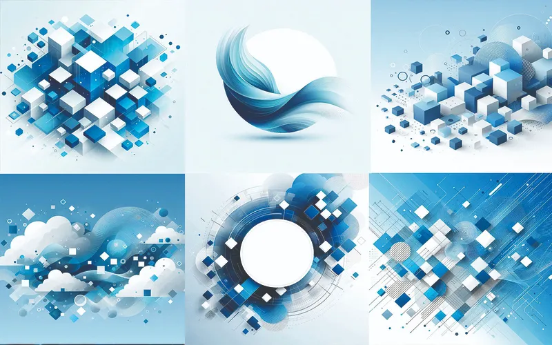 Collage of geometric background images