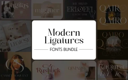 Collage Of Ligature Font Included In The Bundle