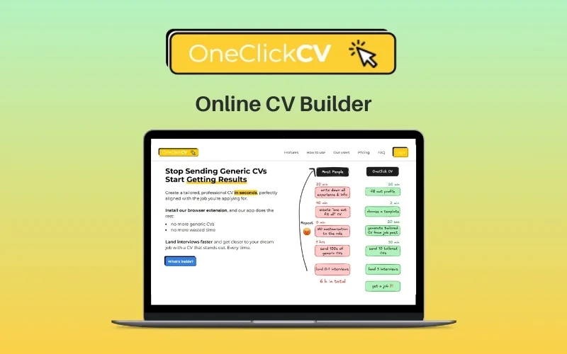 OneClickCV - Online CV Builder Lifetime Deal Feature Image