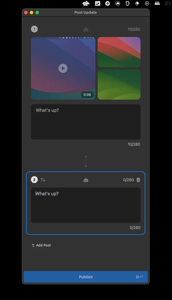 Statuz - Social Media Post Creator And Scheduler Thread Composition Feature