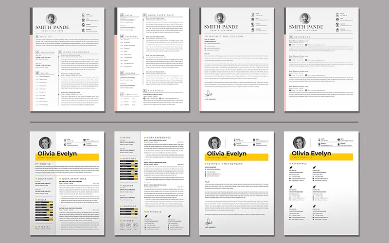 easy to edit CV templates