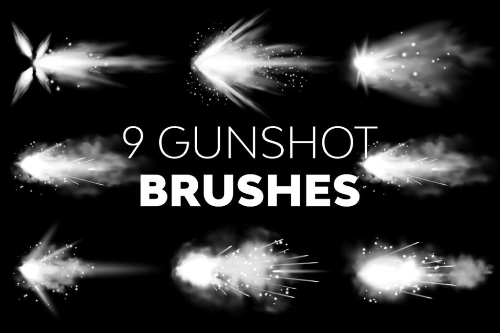 gunshot photoshop texture brushes