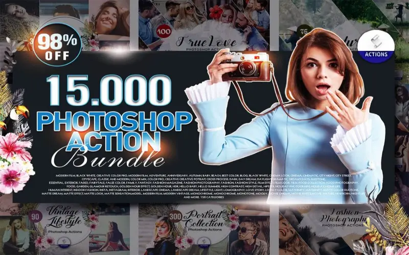 15000 Photoshop Actions pack feature image