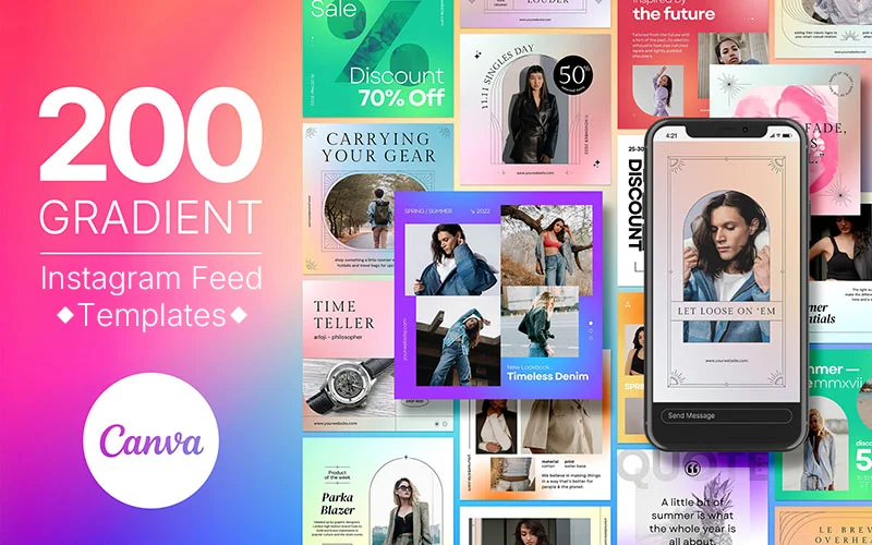 Gradient Instagram Feed Templates Bundle Feature Image