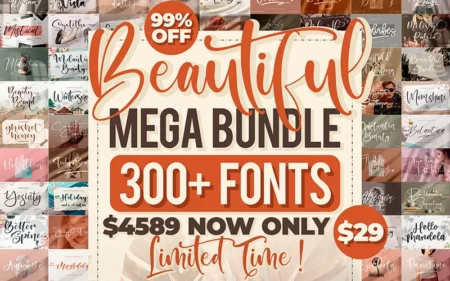 Beautiful fonts bundle feature image