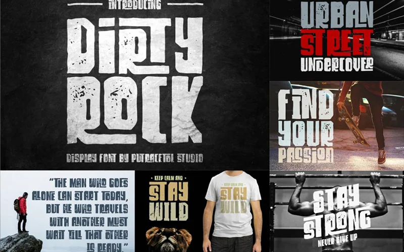 Dirty-Rock-Font, hand brush script font
