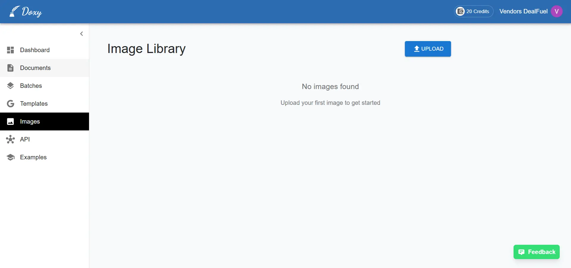 Doxy - Google Docs to PDF converter - image library user interface