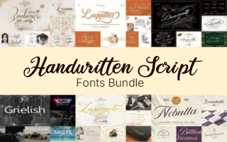 Handwritten Script Fonts Bundle Feature Image