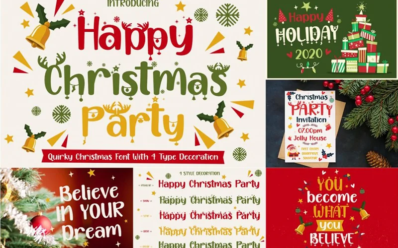 Hapy-Christmas-Font, fancy bold script fonts