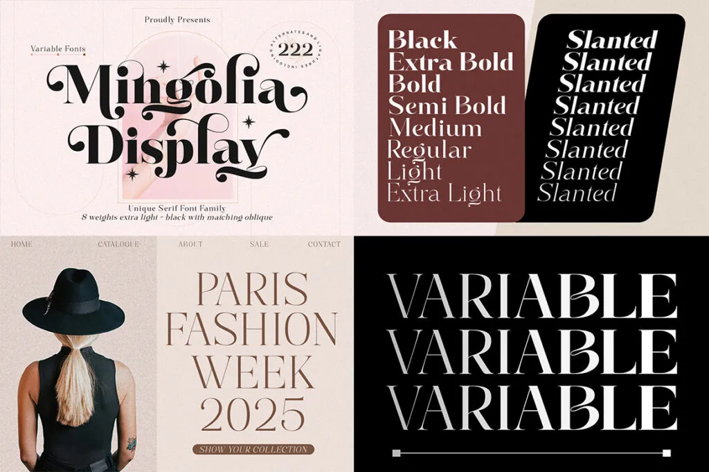 Mingolia Font, display typography,