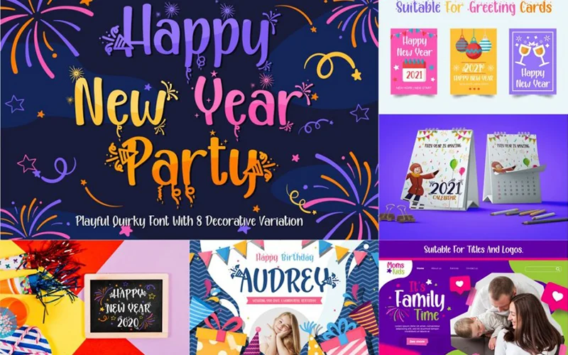 New-Year-Party-Font, fancy font ttf