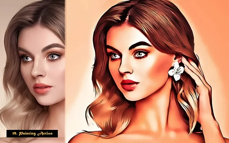 glow action photoshop, digital painting action