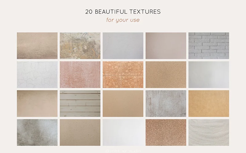 Preview of beautiful photo textures included in the bundle