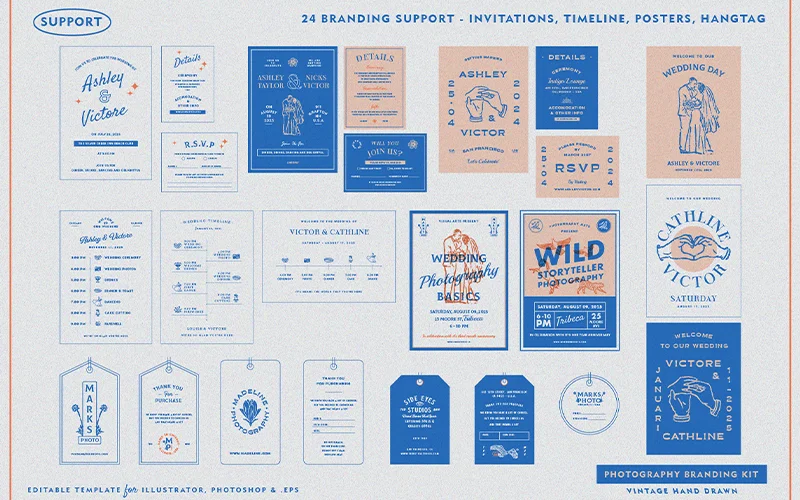 A preview of the branding materials include in the bundle