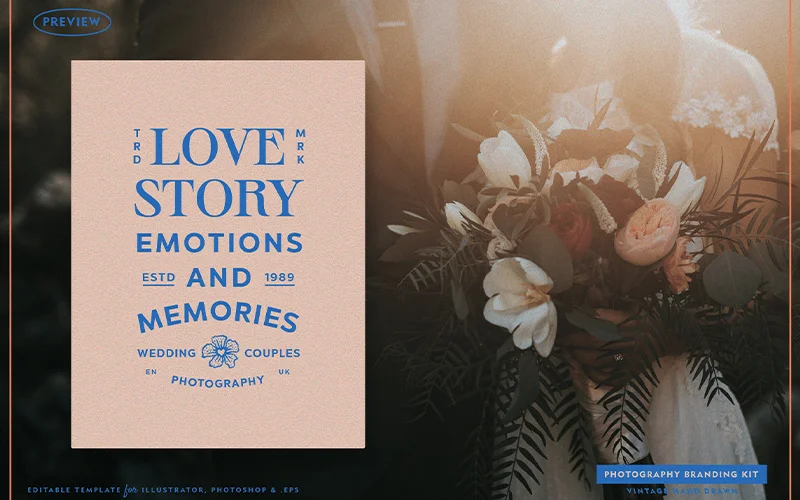 Templates included in the bundle used to design a wedding card