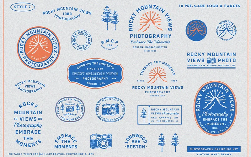 A preview of the logo designs included in the bundle.