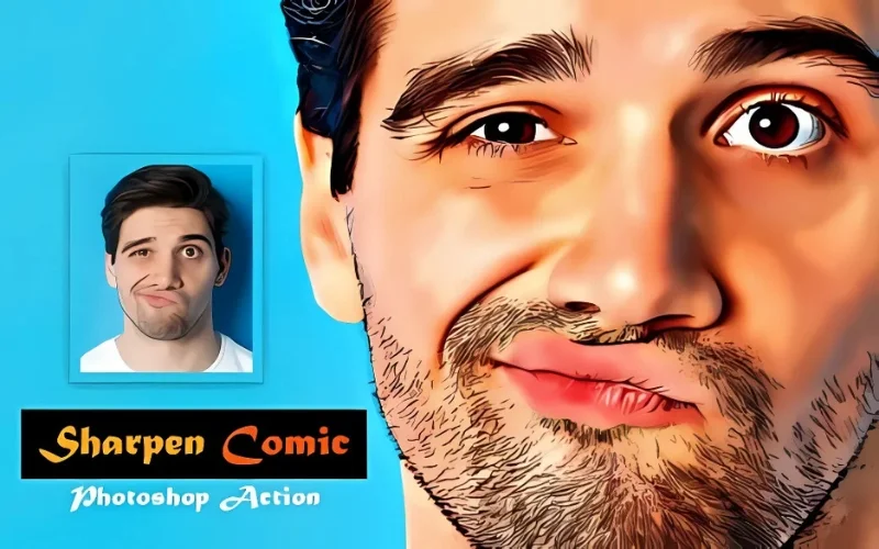 comic photoshop action, psd cartoon effect, cool photoshop actions