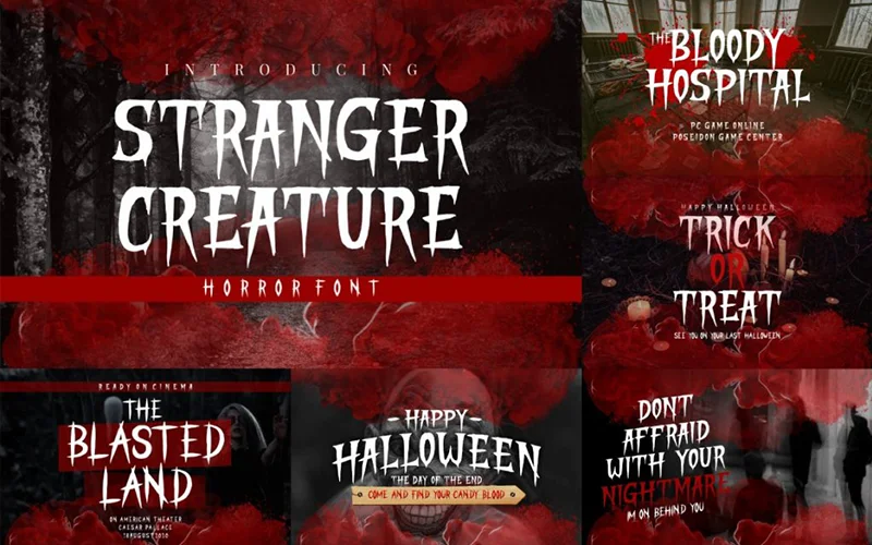 Stranger-Creature-Font, handbrush font