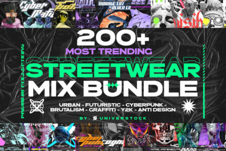 200+ Streetwear T shirt Designs Bundle Banner