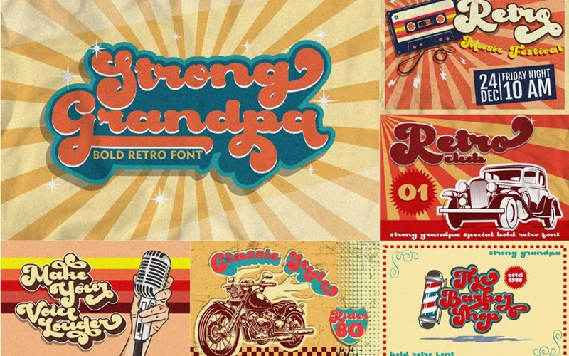 Strong Grandpa Font, font regular brush