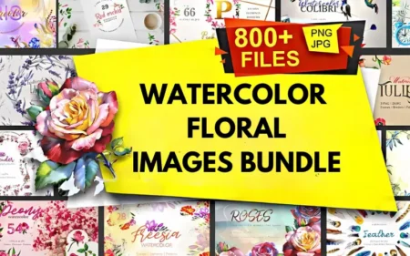 Watercoor floral image bundle banner