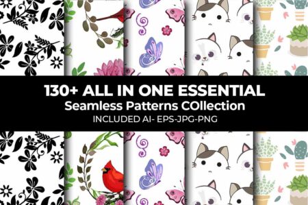 130+ all-in-one essential, seamless patterns collection