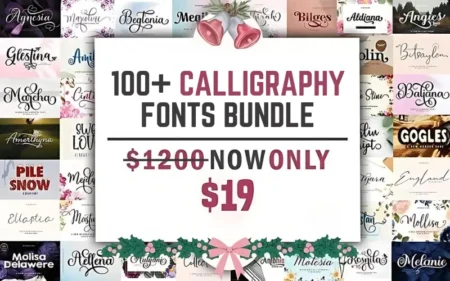 100 Calligraphy Fonts Bundle