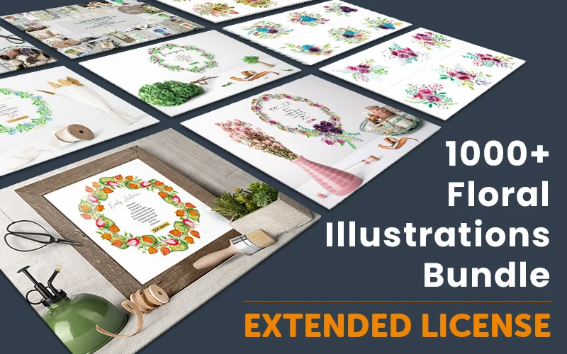 1000+ Floral Illustrations Bundle