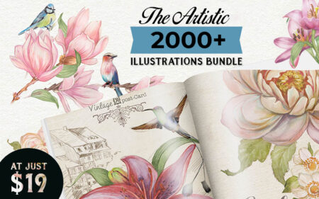 The Artistic 2000+ Illustrations Bundle Feature Image
