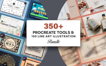 350+ Procreate Tools & 150 Line Art Illustrations Feature Image
