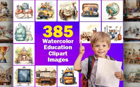 385 Watercolor Education Clipart Images Feature Image